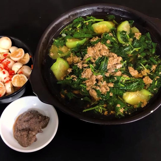 Canh cua rau day